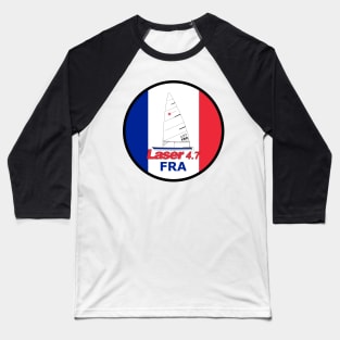 laser class sailboat on flag France Baseball T-Shirt